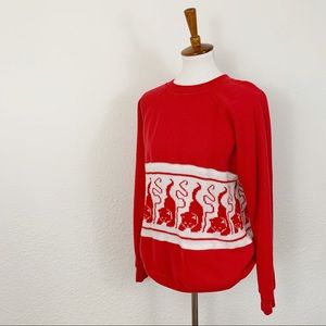 Vintage Knit Cat Sweatshirt